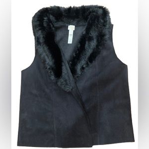 Chico’s Faux Suede and Fur Vest